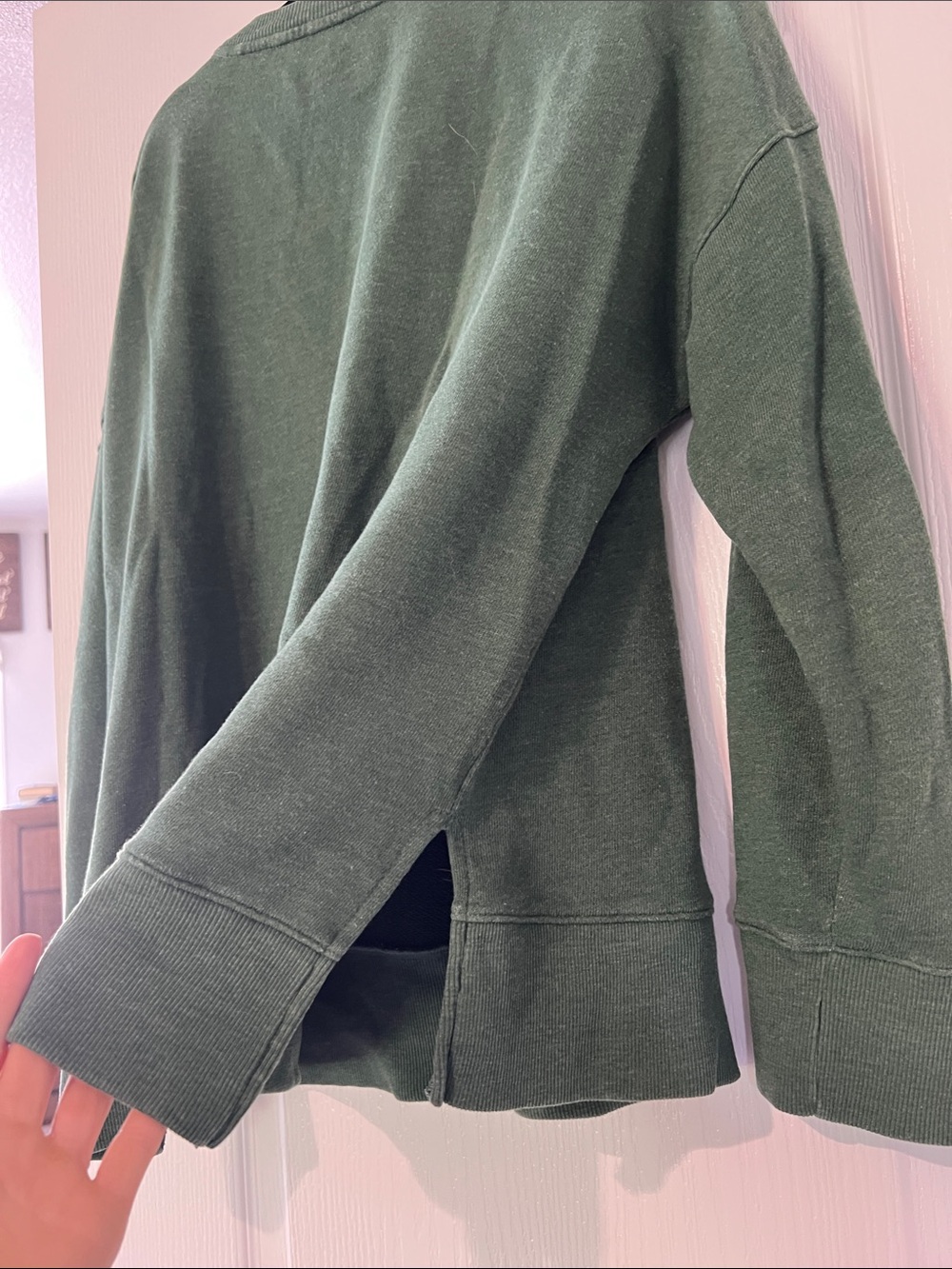 Time and Tru Olive Crewneck Sweatshirt - Picture 4 of 4